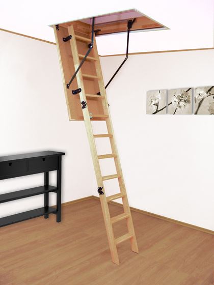 Afbeelding van Woodytrex-Budget 3-delige zoldertrap (inklap) 120 x 70