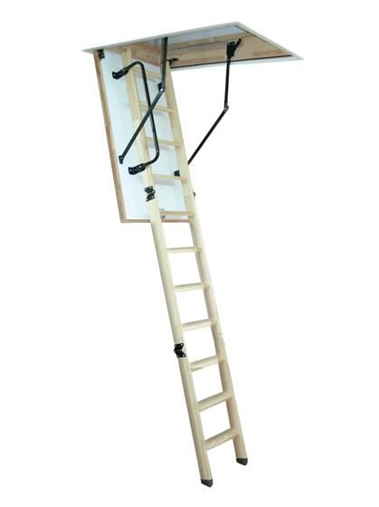 Afbeelding van Woodytrex-De Luxe 3-delige zoldertrap (inklap) 110 x 70